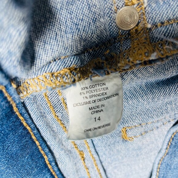 Soho Womens Blue Denim Patchwork Cross Over Straight Leg Legging Jeans Size 14 - Picture 7 of 10